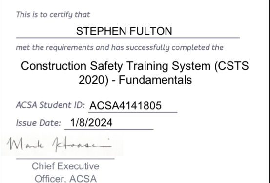 Construction Safety Training Fundamentals